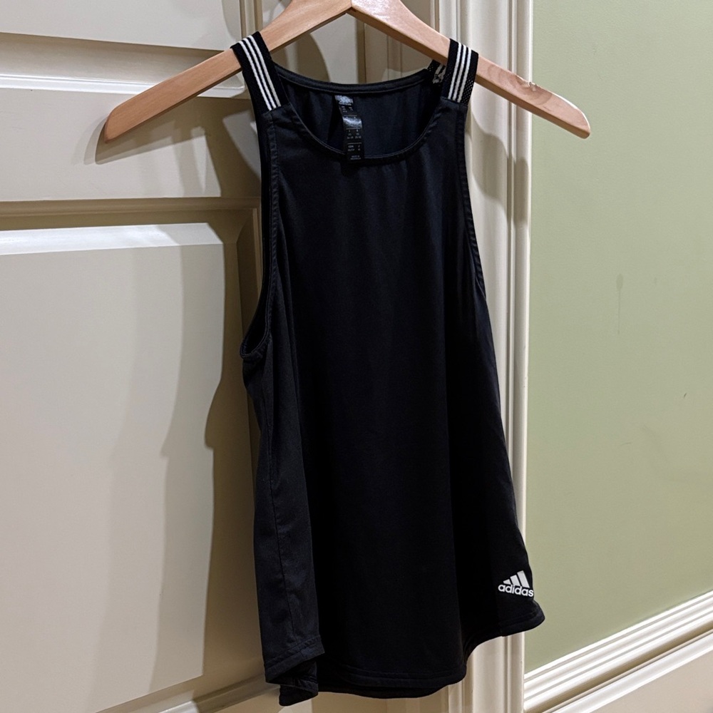Adidas Black Climalite Racerback Tank Top with 3-Stripes (Women's XS/4-6)